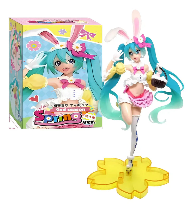 23CM Hatsune Miku Anime Figure Kawaii Pvc Model Doll Action Figurals Rabbit ears Collect ornaments Christmas Toys gifts