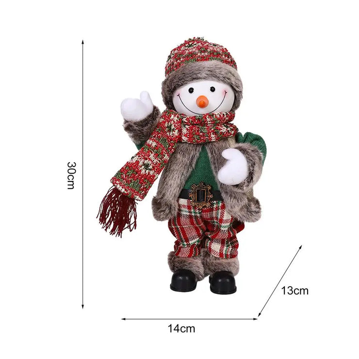 Electric Santa Claus Musical Doll Singing And Dancing Christmas Toys 12inch Plush Stuffed Snowman Musical Toy Fun Toy Gift