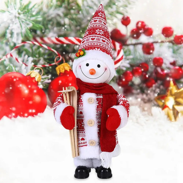 Electric Santa Claus Musical Doll Singing And Dancing Christmas Toys 12inch Plush Stuffed Snowman Musical Toy Fun Toy Gift