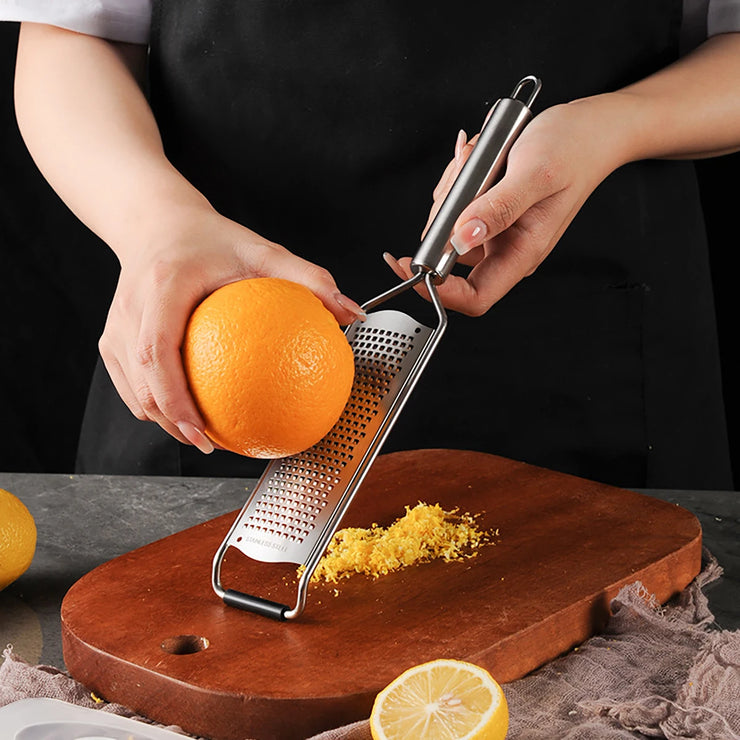 1Pc 304 Stainless Steel Handle Cheese Planer Household Lemon Planer Ginger Garlic Shredder Chocolate Planer Kitchen Gadget