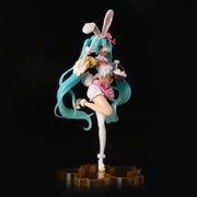 23CM Hatsune Miku Anime Figure Kawaii Pvc Model Doll Action Figurals Rabbit ears Collect ornaments Christmas Toys gifts