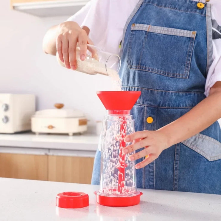 Rotating Flour Sieve with Lid Hand-held Flour Strainer Semi-Automatic Sifter Mixer Sieve Cup Kitchen Gadget Baking Pastry Tools