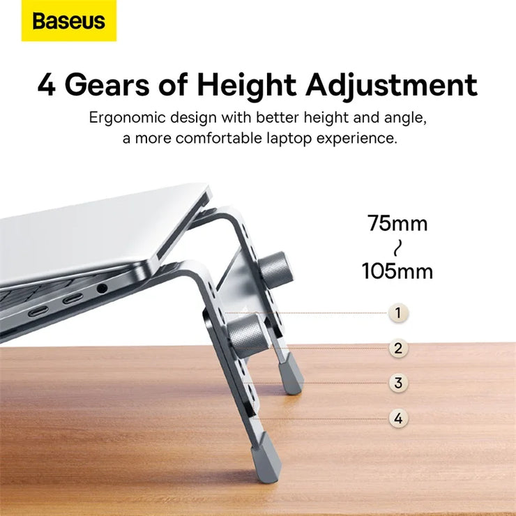 Baseus Portable Laptop Stand Aluminum Notebook For Macbook Air Pro Holder 4 Gears Adjustable Vertical Stand Laptop Base Bracket