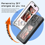 NFC Mobile DIY E-ink Screen Phone Cases For iPhone 16 15 14 13 Pro Max Case 4 Colors Screen Projection Cartoon Covers Case Funda