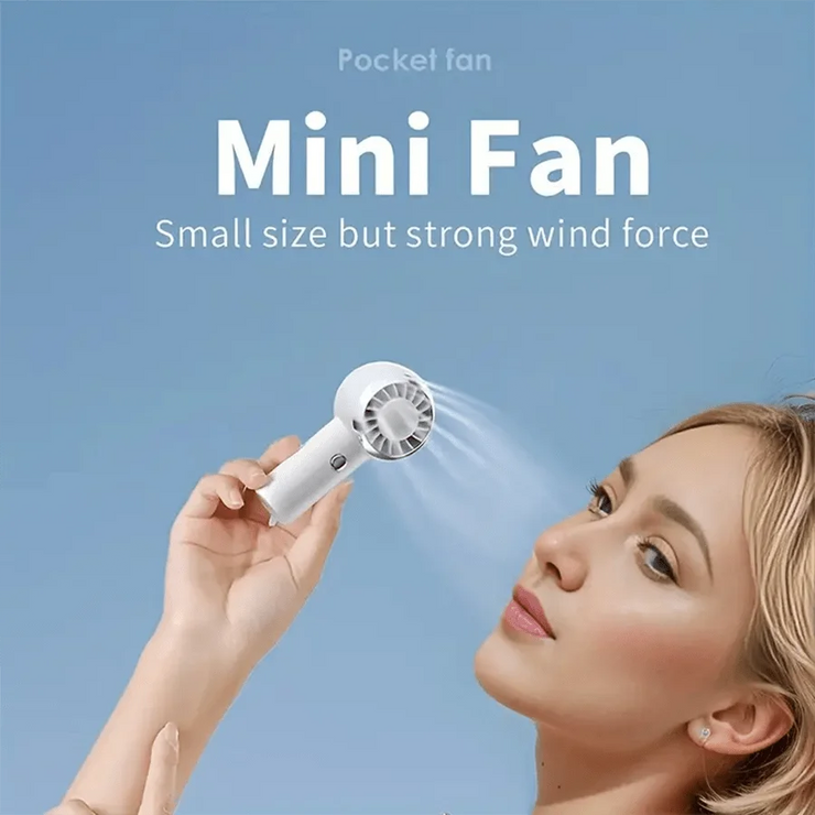 2024 New Ultralight Only 60G Mini Size Handheld Fan Portable Fan Air Cooler Pocket Fan Rechargeable for Travelling Shopping