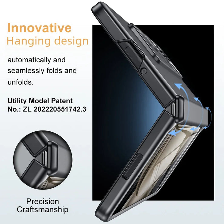 For Samsung Galaxy Z Fold 5 Case Shockproof Full Hinge Protection with Stand Front Frame Tempered Glass Cover Fold 5 Phone Cases