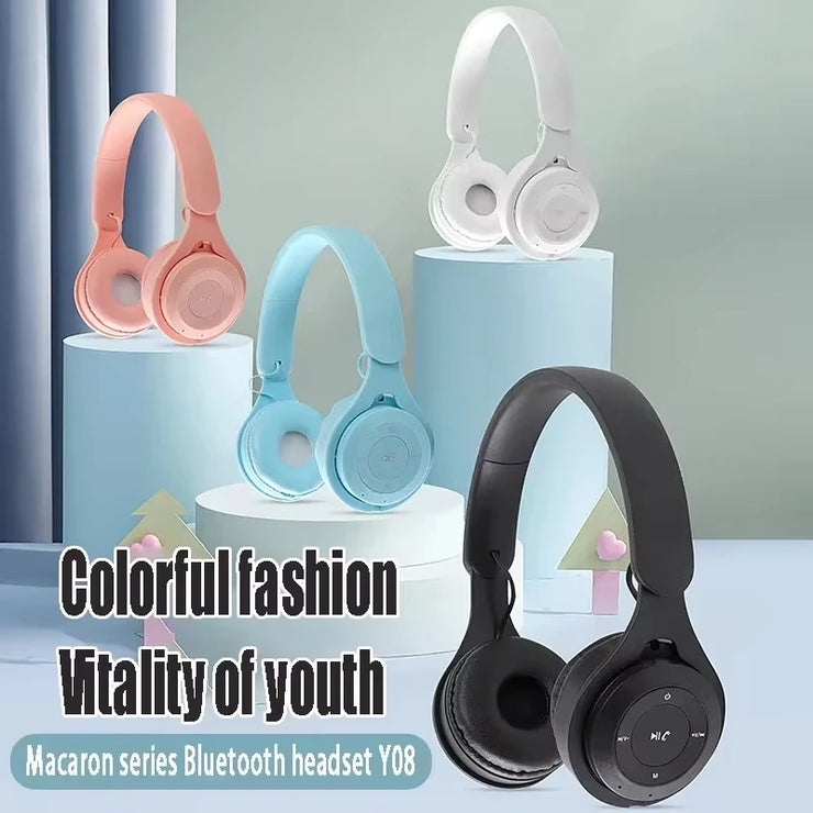 Xiaomi Y08 Headphone Wireless Bluetooth 5.0 Headphones Stereo Foldable Sport Gaming Macaron Over-ear Headphones For Android IOS