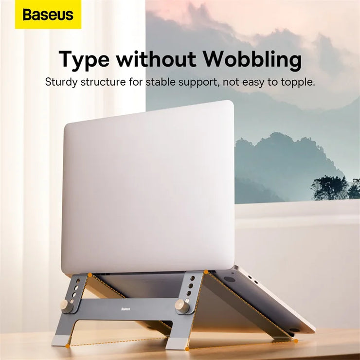 Baseus Portable Laptop Stand Aluminum Notebook For Macbook Air Pro Holder 4 Gears Adjustable Vertical Stand Laptop Base Bracket