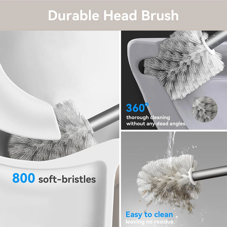 Space Aluminum Toilet Brush Holder Wall Mounted Durable Vertical Toilet Brush Black Gray Bathroom Toilet Cleaning Tools Accessor