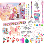 Christmas Advent Calender Box Mermaid Hairpin Jewelry Unicorn Christmas Toys for Girls 24days Countdown Calendar New Year Gift