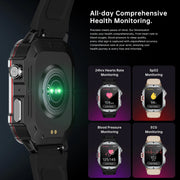 2024 New 2.19" Outdoor Military Smart Watch Men Bluetooth Call Smartwatch for Android IOS IP67 Waterproof Sports Ftiness Watch