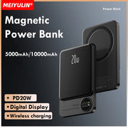 10000mAh Magnetic Wireless Power Bank Portable 5000mAh PD20W Fast Charging External Spare Battery For Macsafe iPhone Samsung