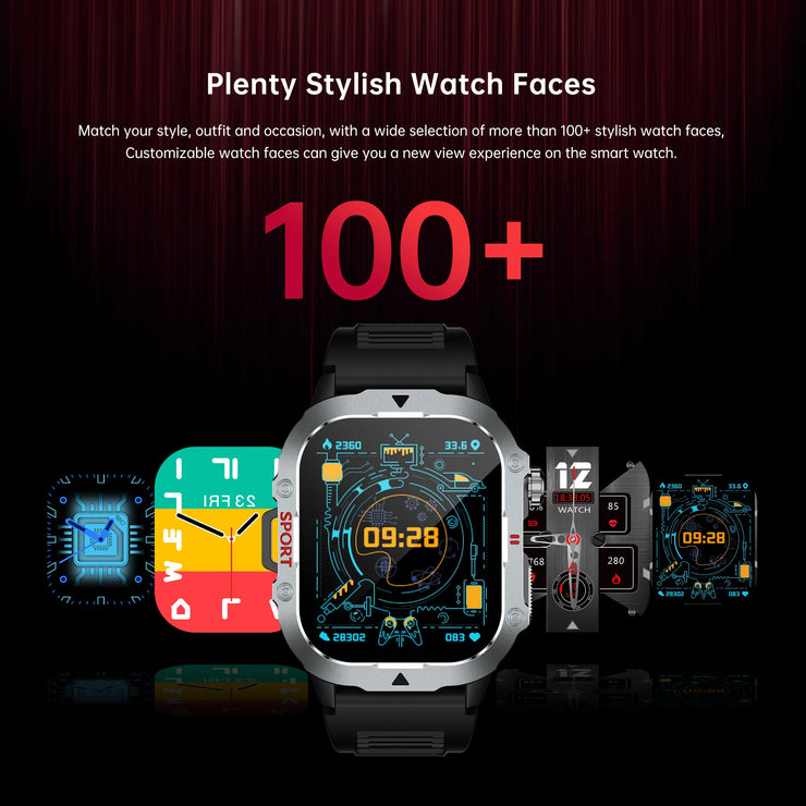 2024 New 2.19" Outdoor Military Smart Watch Men Bluetooth Call Smartwatch for Android IOS IP67 Waterproof Sports Ftiness Watch