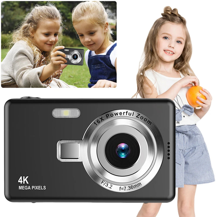 4K HD 1080P Digital Camera Portable 2.4 Inch IPS Screen Vlogging Camera 96MP Autofocus Vlogging Camera for Kid Adult Photography