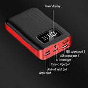 Mini Fast Charging Power Bank Portable 100000mAh Charger HD Digital Display 3USB External Battery Pack for iPhone Xiaomi Samsung