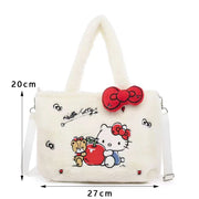 Kawaii Cartoon Plush Hello Kitty Crossbody Bag Cinnamoroll Kuromi My Melody Shoulder Bag Handbag Girl Makeup Bag Gift