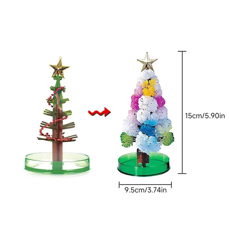 Mini Christmas Magic Paper Tree Flowering Crystal Trees Children's Scientific Experiment Christmas Toys Novelty Funny Gift