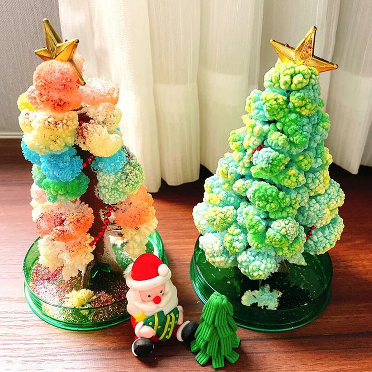 Mini Christmas Magic Paper Tree Flowering Crystal Trees Children's Scientific Experiment Christmas Toys Novelty Funny Gift