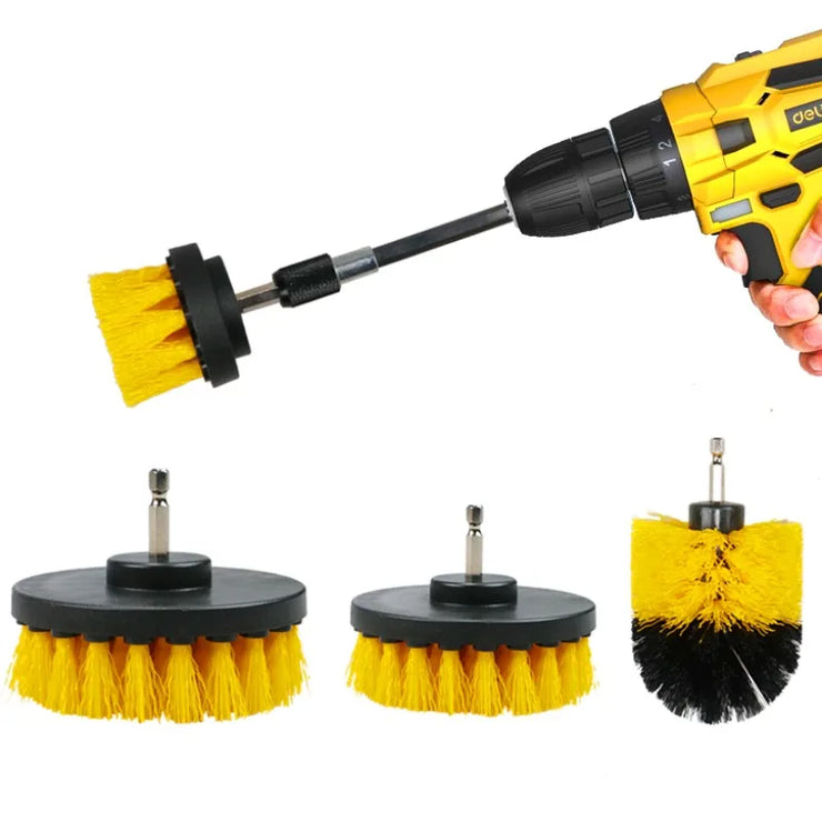 1/3/4pcs/ Drill Brush Set Power Scrubber Brush Polisher Bathroom Stain Polishing Kit with Extender Household Cleaning Tools