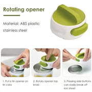 Portable manual rotary can opener Cap twister Can saving energy multi-purpose kitchen gadget