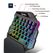 OllyMurs-One Hand Gaming Keyboard Left Hand Set Compact Mini Portable Phone Throne Paired with PUBG Throne Mechanical New Style