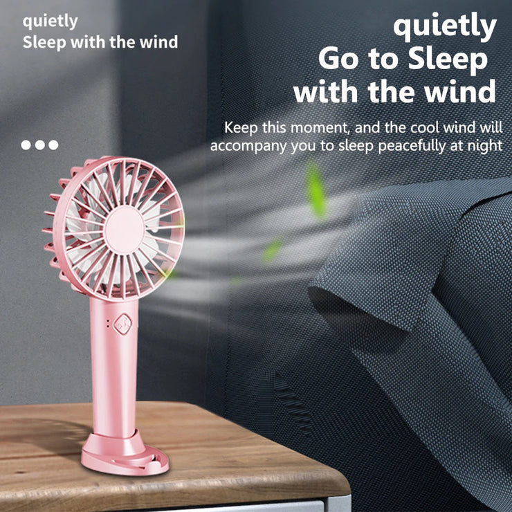 USB Rechargeable Small Pocket Cooling Fan 3 Speeds Strong Wind Portable Fan Quiet Hand Fan Personal Pocket Fan for Women Men