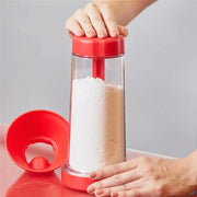 Rotating Flour Sieve with Lid Hand-held Flour Strainer Semi-Automatic Sifter Mixer Sieve Cup Kitchen Gadget Baking Pastry Tools