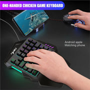 OllyMurs-One Hand Gaming Keyboard Left Hand Set Compact Mini Portable Phone Throne Paired with PUBG Throne Mechanical New Style