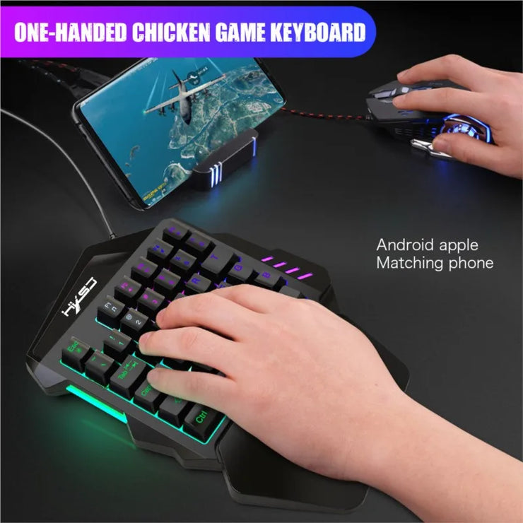 OllyMurs-One Hand Gaming Keyboard Left Hand Set Compact Mini Portable Phone Throne Paired with PUBG Throne Mechanical New Style