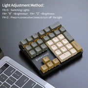 Wired Mechanical 33-Key Numeric Keypad with Multi-Color Lights Shaft Suitable for Finance Business Keypad Laptop Keyboard