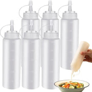 1PC White Plastic Squeeze Bottle With Cap Dispenser Bottle Bread Dessert Baking Accessory Cake Decorating Kitchen Gadget Tool