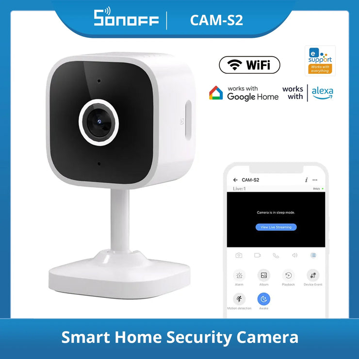 SONOFF 1080P HD CAM Slim Gen2 WiFi Smart Home Security Camera  Motion Detection Two-way Audio Night Vision Support Alexa Google