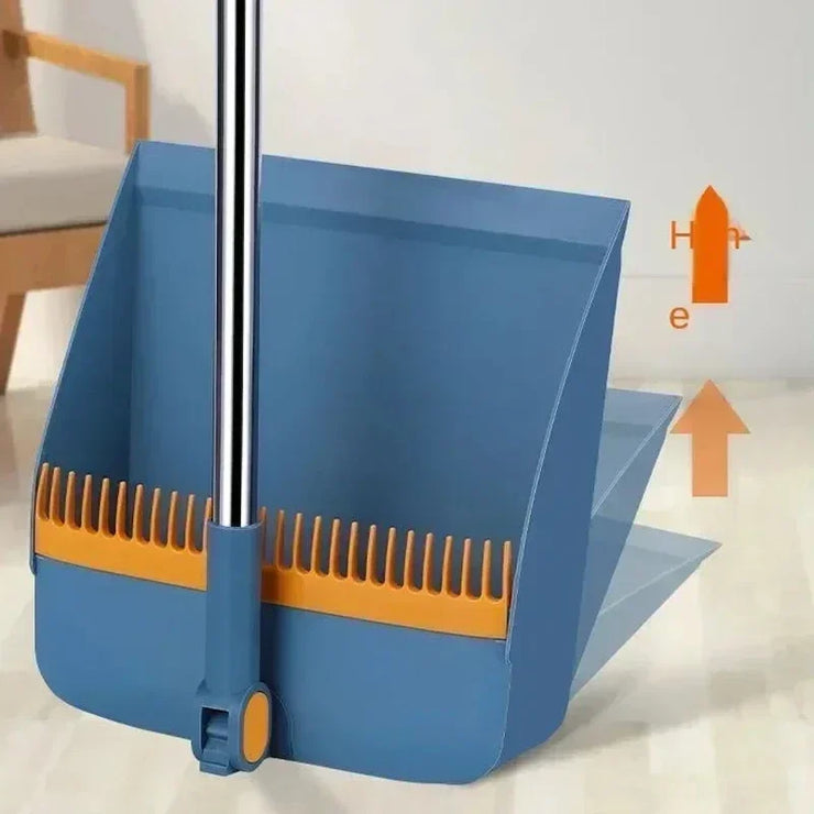 new Kitchen office folding broom dustpan set household cleaning tools non-stick hair dry wet dual-use broom folding set