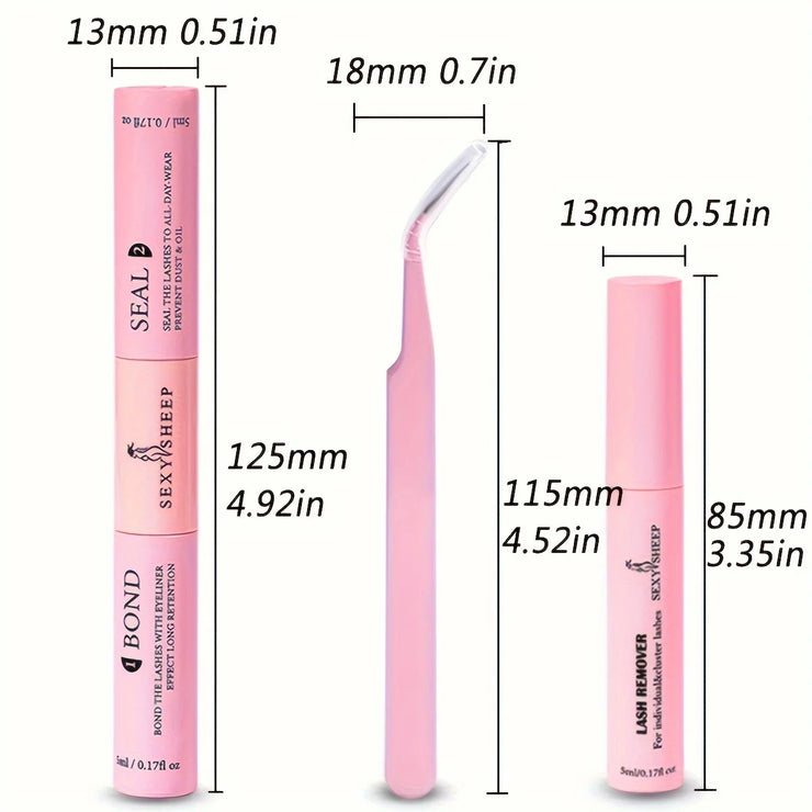 Lash Bond And Seal 10ml DIY Lash Extension And Lash Glue Remover 5ml Kit Long Lasting 48-72 Hours Waterproof Makeup Tool