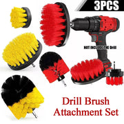 3Pcs Electric Drill Brush Attachment Kit scrubber Cleaning Brush For Carpet Glass Car Kitchen Bathroom Toilet Cleaning Tools