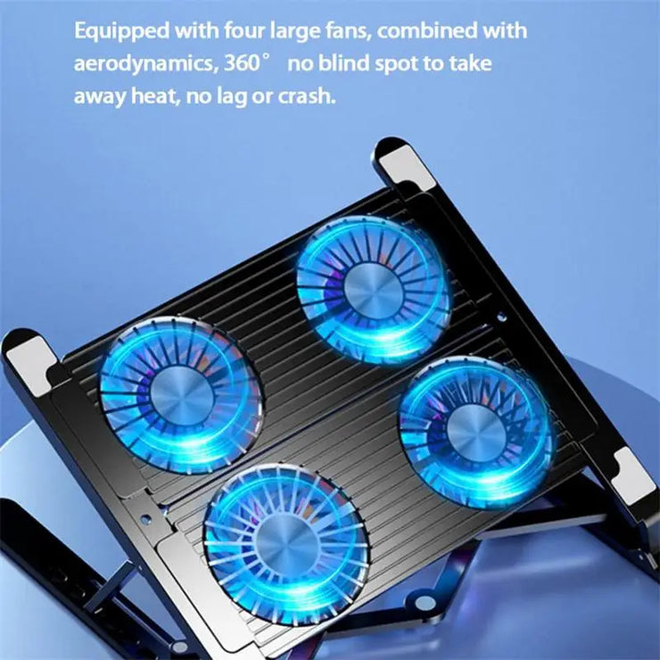 Desktop Laptop Stand Dual Cooling Fans Laptop Cooling Pad Portable Support Rack Computer Components Laptop Table Folding Holder