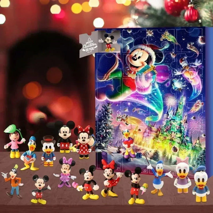 Disney Christmas Advent Calendar Box Anime Figure Mickey Minnie Winnie The Pooh Ornament Decoration Children's Christmas Toys