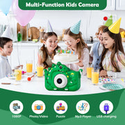 Kids Digital Camera with 32G Card Toy Girl Boy 1080p Hd Screen Outdoor Cartoon Dinosaur Camera Photography Video Birthday Gifts